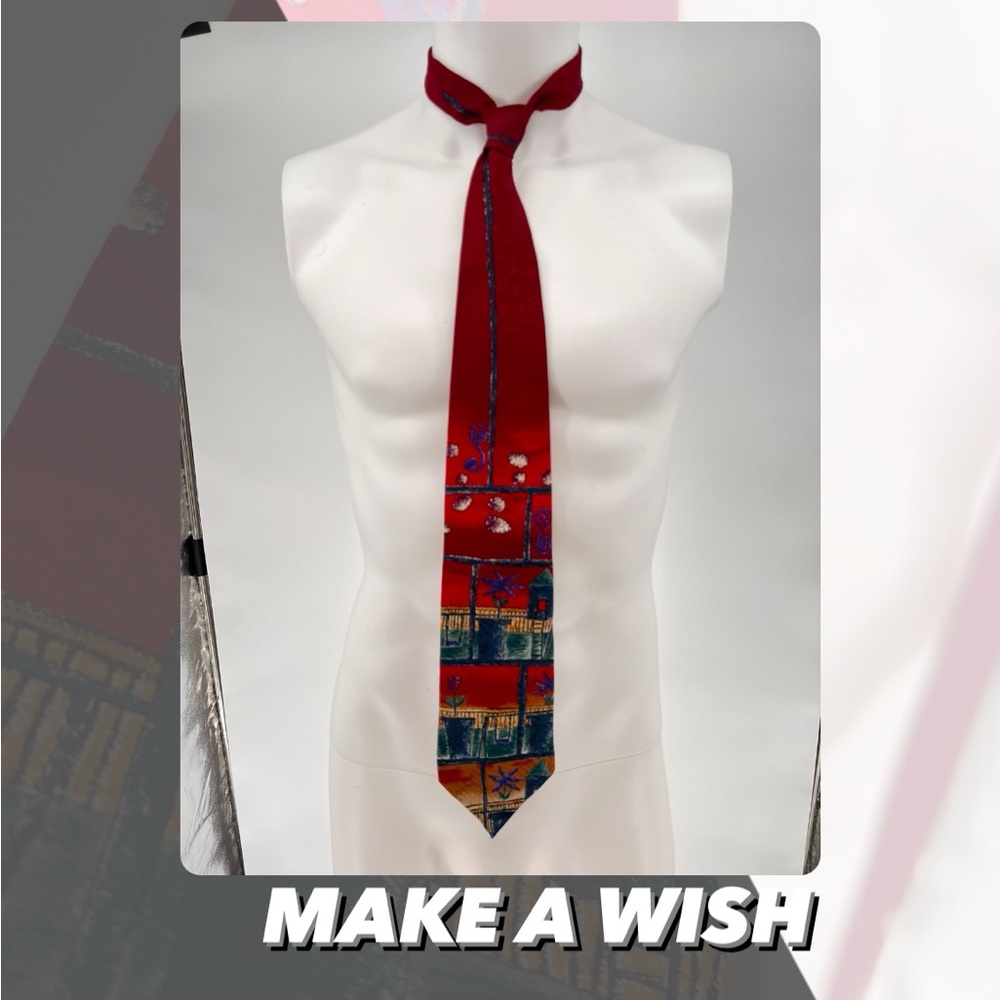 EUC Vintage Make A Wish Foundation Silk Tie